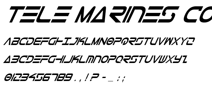 Tele-Marines Cond Bold Italic font